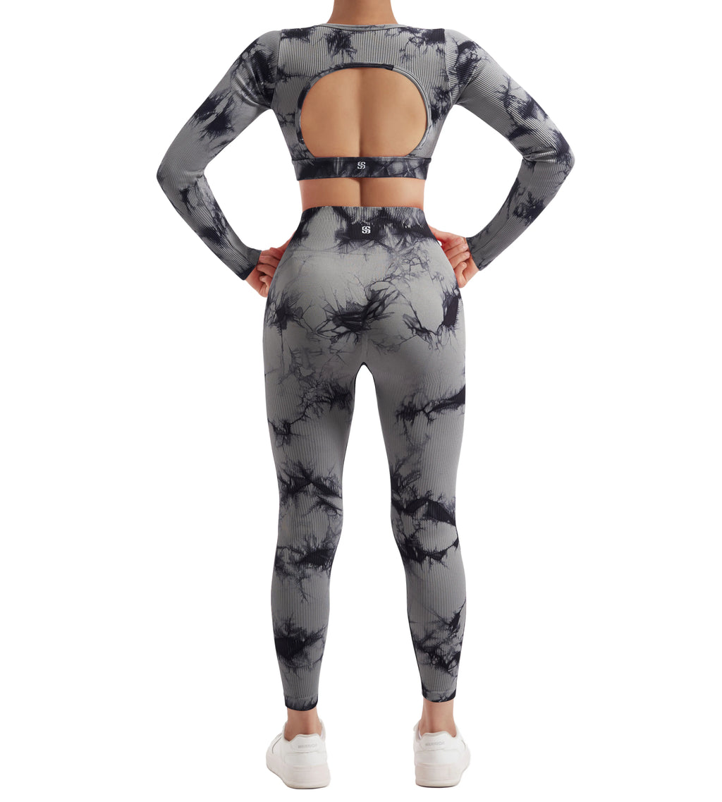 2PCS Yoga Suit Women Sports Set Quick-Drying Gym Set Tracksuit Running Workout Long Sleeve Sports Shirt Yoga Set Yoga Clothing