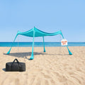Beach Tent Sun Shelter, UPF50+ Sun Protection, 6.6 ft Tall, 10 x 10 ft, Easy Pop Up Beach Canopy with Sandbags, Stability Poles