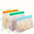 3pcs Reusable Silicone Food Pouches 3-Pack - Leakproof Freezer & Storage Bags for Travel/Home Use ﻿