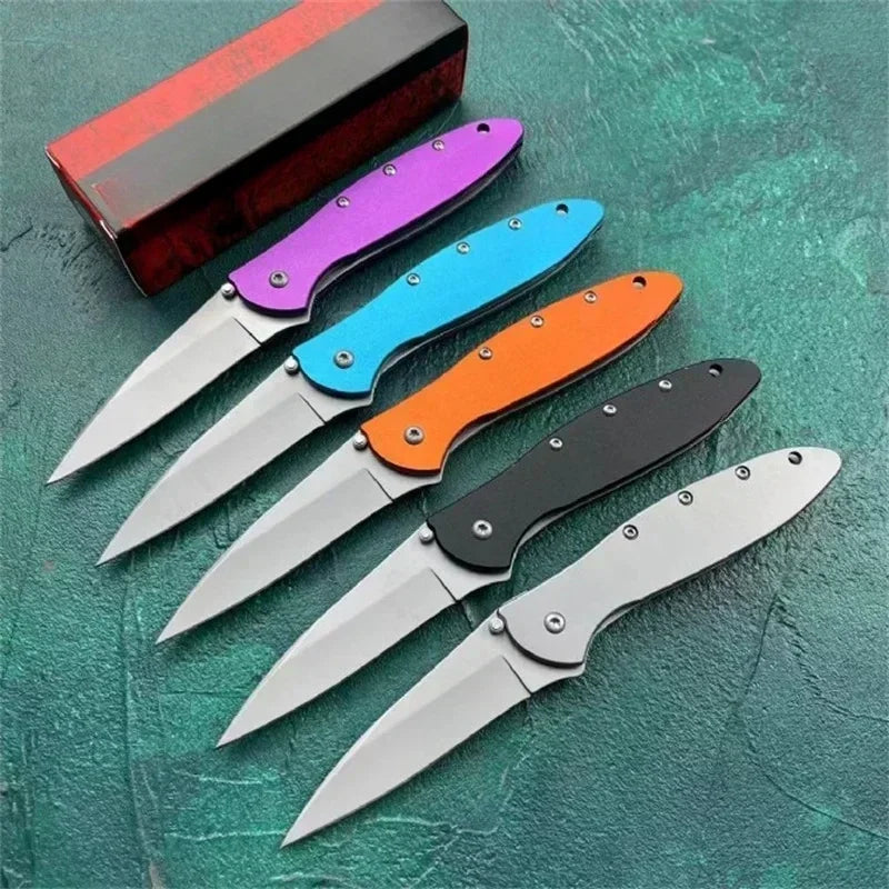 KS Leek 1660 Folding Knife Aluminum Handle Window Breaker Portable Fruit Knife Self-Defense Knife Outdoor Utility Cutting Knife