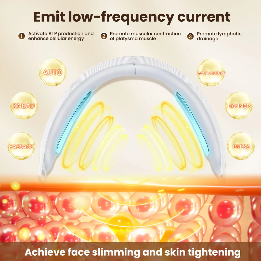 Masajeador Facial EMS PASTSKY | Lifting Antiarrugas | Reductor Doble Mentón | LED Fototerapia | Recargable - Firu Total Sales