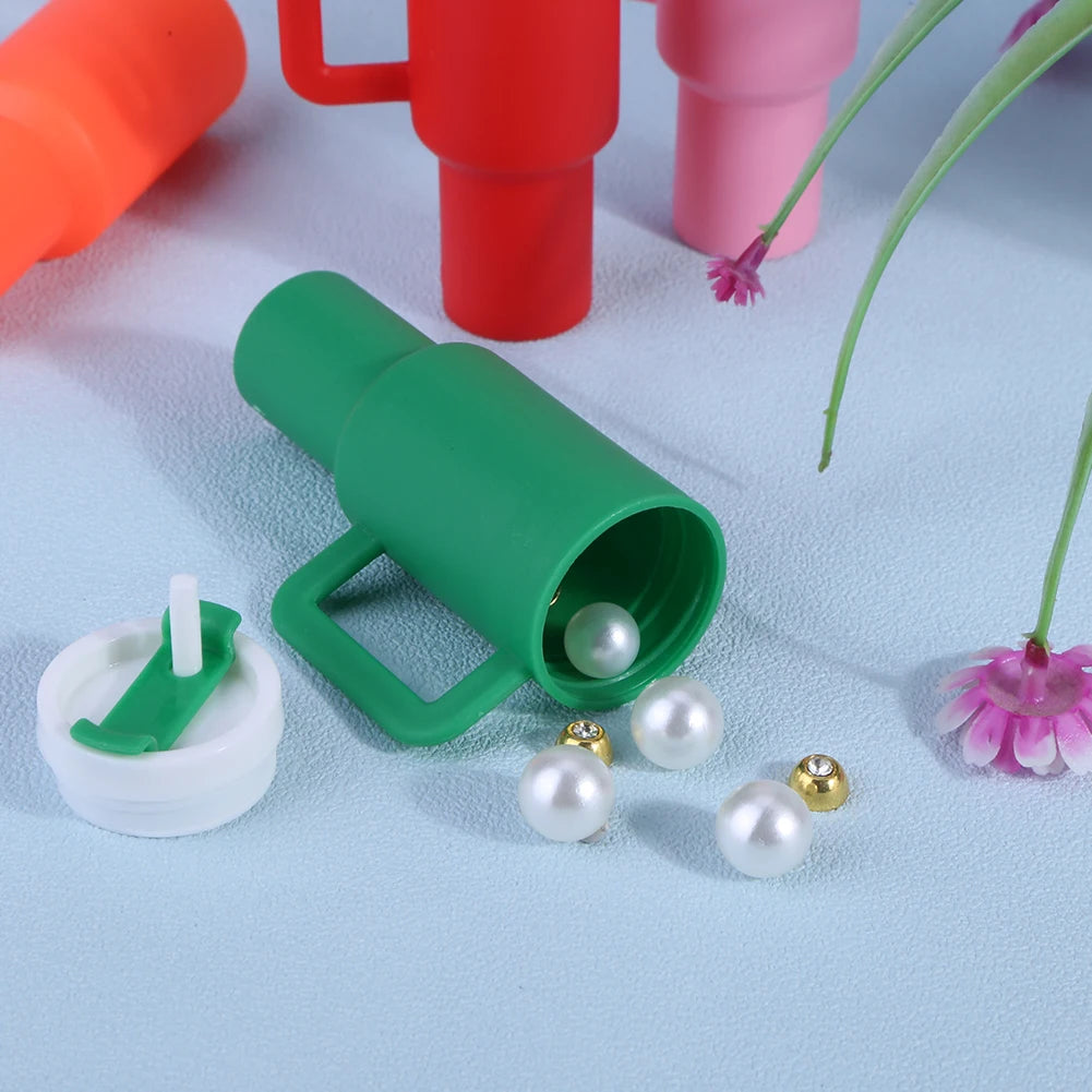 Mini Cup Keychain Lip Balm Keychain Cute Tumbler Key Ring Chapstick Holder Keychain Handbag Charms Key Ring for School Bag