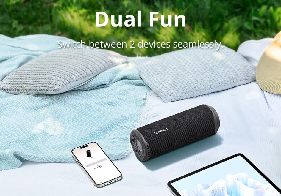 Tronsmart T8 Speaker Bluetooth Portable Speaker with Deep Bass, 40W, 360 degree Sound, Waterproof IPX7, for Camping