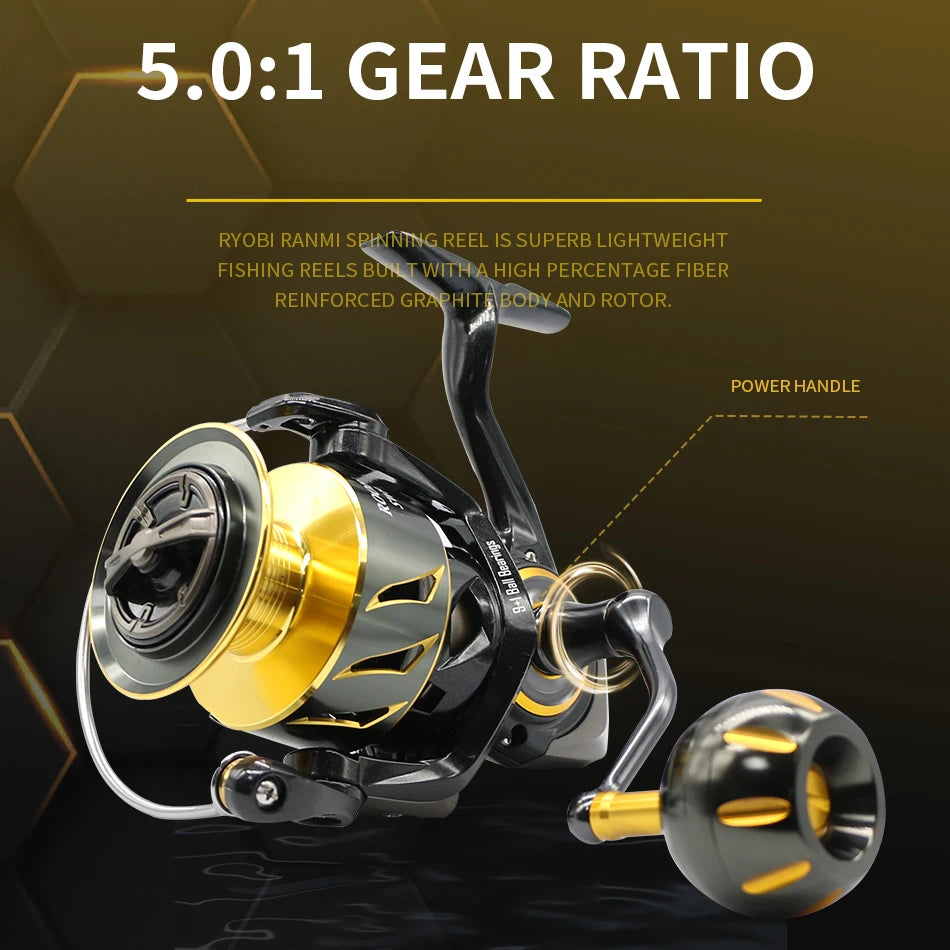 ROOBLINOS SW Spinning Reel Ultralight  Saltwater Surf Reel  5.0:1 9+1 BB Max Drag 12kg Fishing Reels Wheel - Firu Total Sales