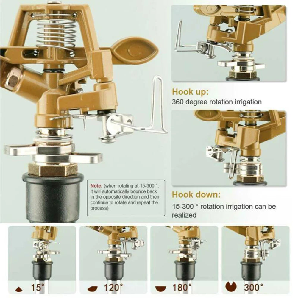 Outdoor Misting Cooling System Adjustable Rotating Watering Sprayer Garden Metal Irrigation Sprinkler Watering Irrigation Tool