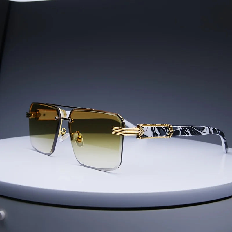 Fashion Rimless Frameless Sunglasses | Classic Small Square | Men & Women