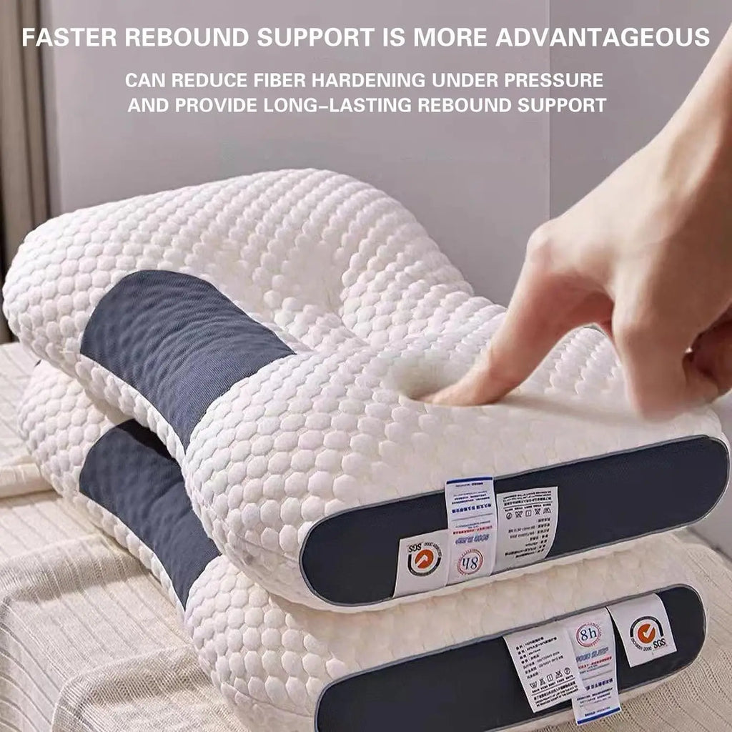 Set of two knitted cotton neck pillows, soft home pillows, dual-purpose support for side and back sleeping. Bedding gift.