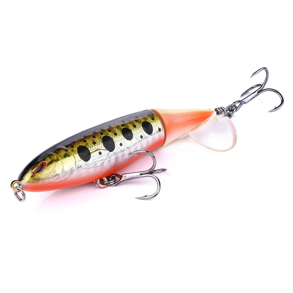 Señuelo Topwater SANMO | 10/14cm | Spinner Popper Lápiz | Hélice Cola Giratoria | 10 Colores | Mar y Lago - Firu Total Sales