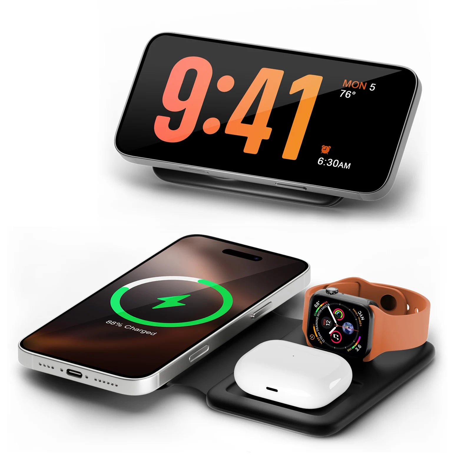 3 In 1 Wireless Charger Station Magnetic Foldable 15W For Apple Devices iPhone 16 15 14 13 12 Pro/Pro Max/Plus/Watch & Airpod - Firu Total Sales