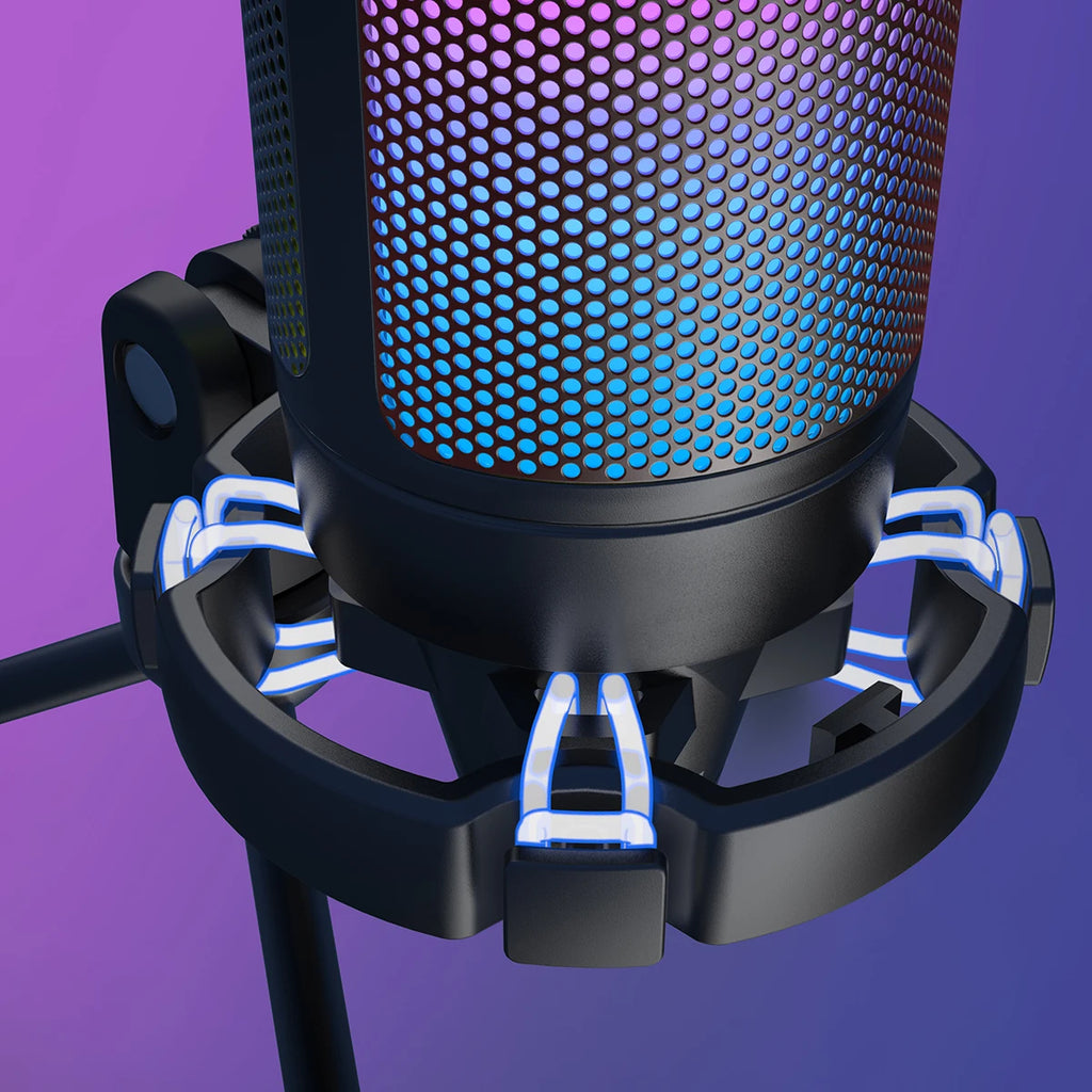 FIFINE Ampligame USB Microphone for Gaming Streaming with Pop Filter Shock Mount&Gain Control,Condenser Mic for PC/MAC