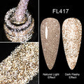 Esmalte Gel Reflectivo Glitter FOUR LILY 7ml | Champagne Oro Plata | UV/LED ✨ - Firu Total Sales