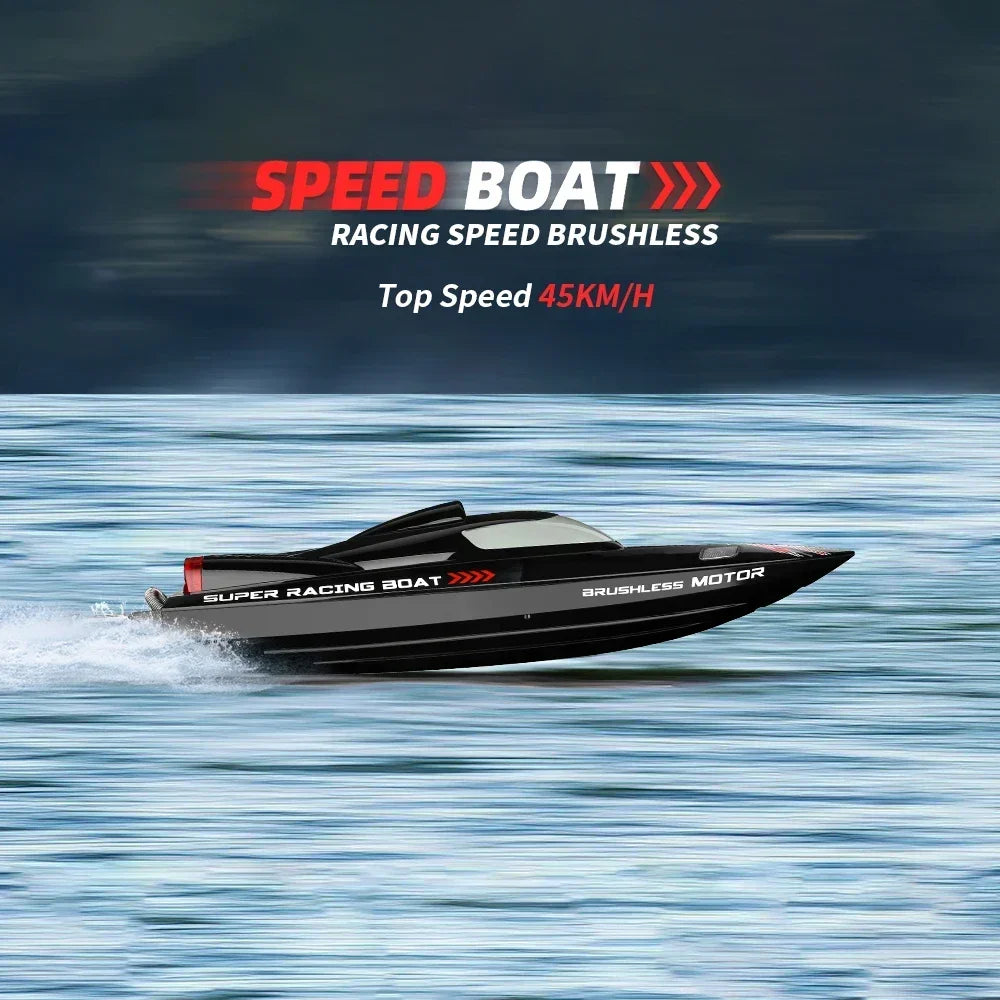 WLtoys WL916 RC Boat 2.4Ghz 55KM/H Brushless High Speed Racing Ship Remote Control Speedboat Toys For Adults with 2 Batteries - Firu Total Sales