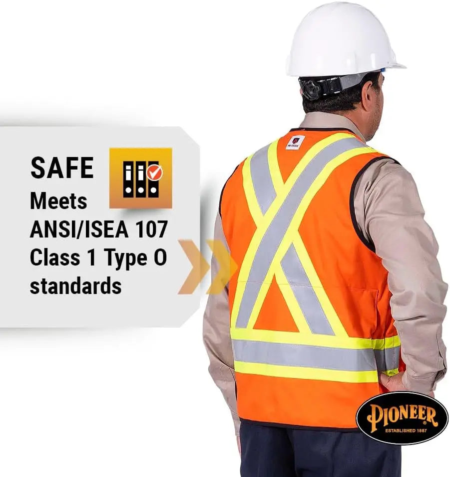 Hi Vis FR Surveyor's Safety Vest - Flame Resistant ARC Rated - Reflective for Men Women