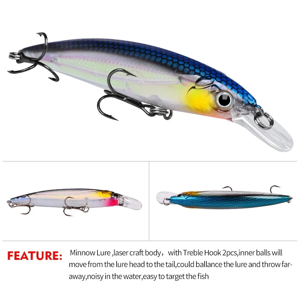 SANMO Minnow Biónico Luminoso | 7g/14g/40g | 90/110/160mm | Flotante | Longcast | Mar, Lago y Río - Firu Total Sales