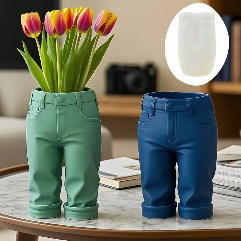 Molde de Silicona Pantalones Vaqueros para Porta Pinceles y Maquillaje | Resina DIY 👖