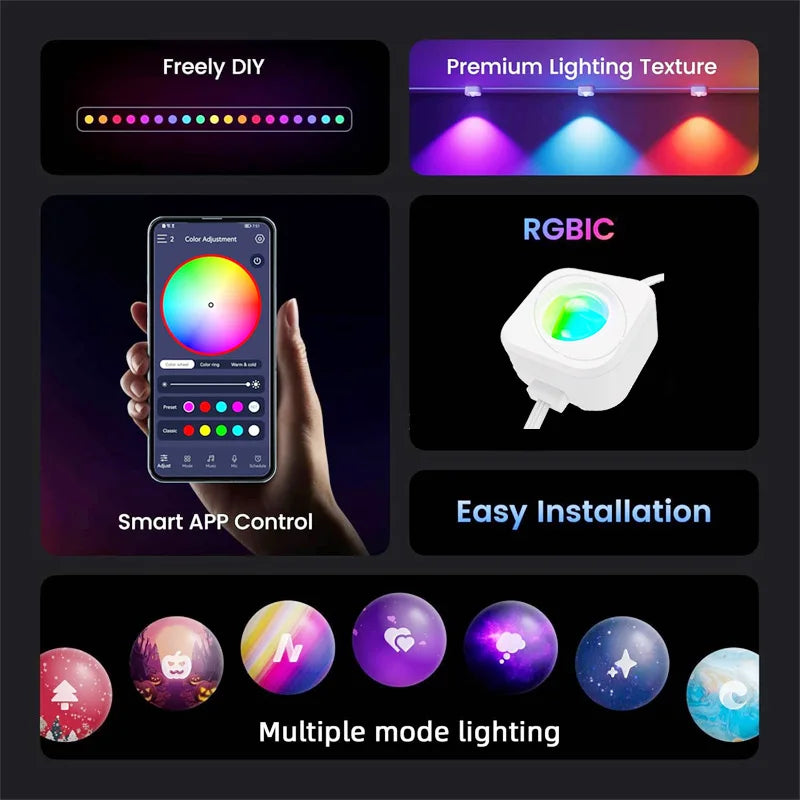 Luces Alero Exterior MIMIRGB 150FT | 90LEDs RGBIC | App Control | Sincronización Musical | Alexa | Fiestas y Navidad - Firu Total Sales