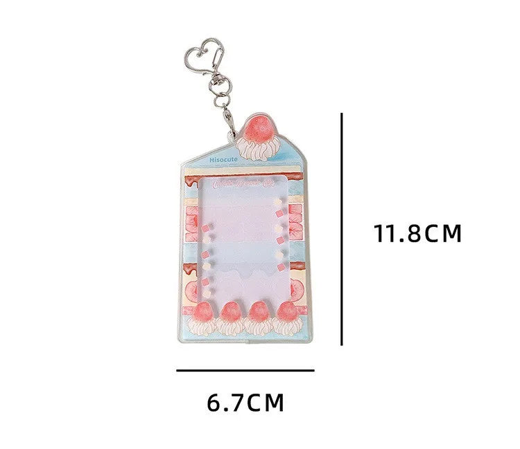 MINKYS Summer Fruit Acrylic 3 inch Kpop Photocard Holder Photo Card Holder Bag Pendant School Stationery