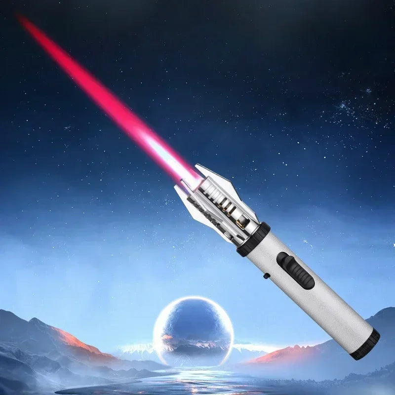 Planet Lightsaber Metal Outdoor Windproof Turbine Torch Jet Lighter BBQ Welding Cigar Tool Butane Gas Lighter 360° Gun