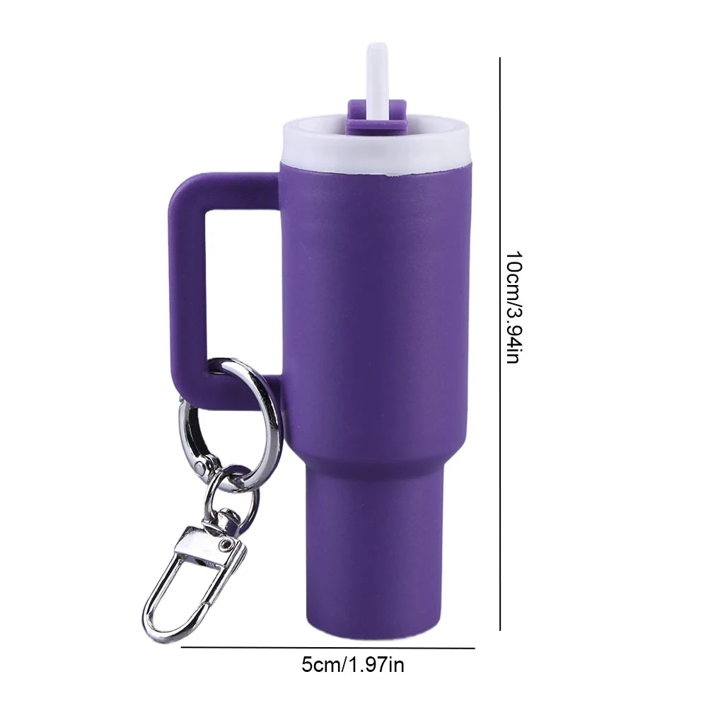 Mini Cup Keychain Lip Balm Keychain Cute Tumbler Key Ring Chapstick Holder Keychain Handbag Charms Key Ring for School Bag