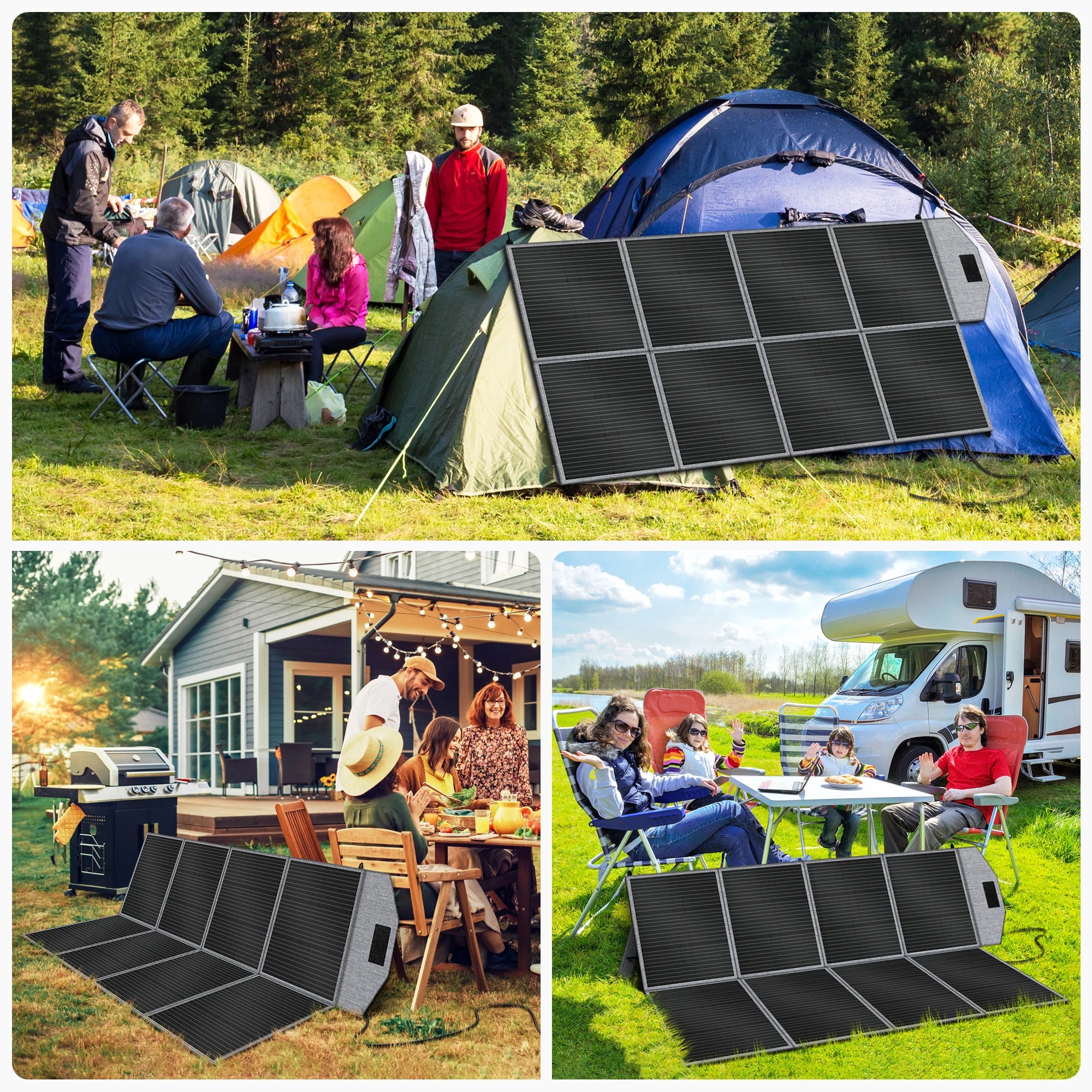 CTOLITY SP400 Portable Solar Panel 400W 41V Flexible Solar Charger Generator IP65 Caming RV Power Stations Camping Off Gird
