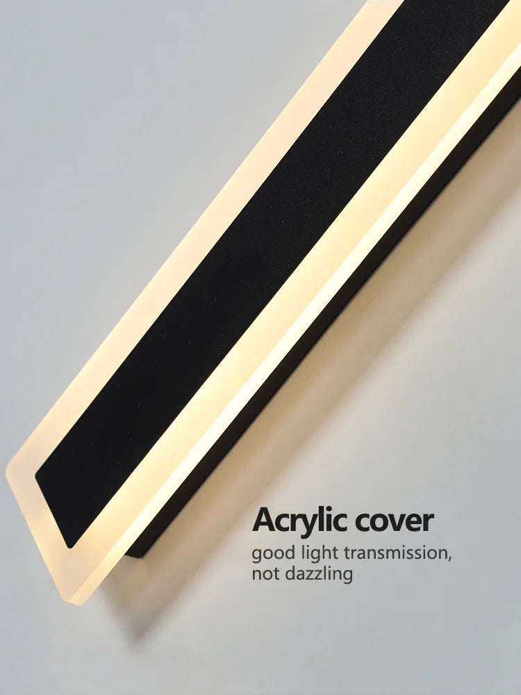 Modern Waterproof outdoor Long Strip LED wall lamps IP65 Aluminum Wall Light Garden porch Sconce Lights 110V 220V wall washer