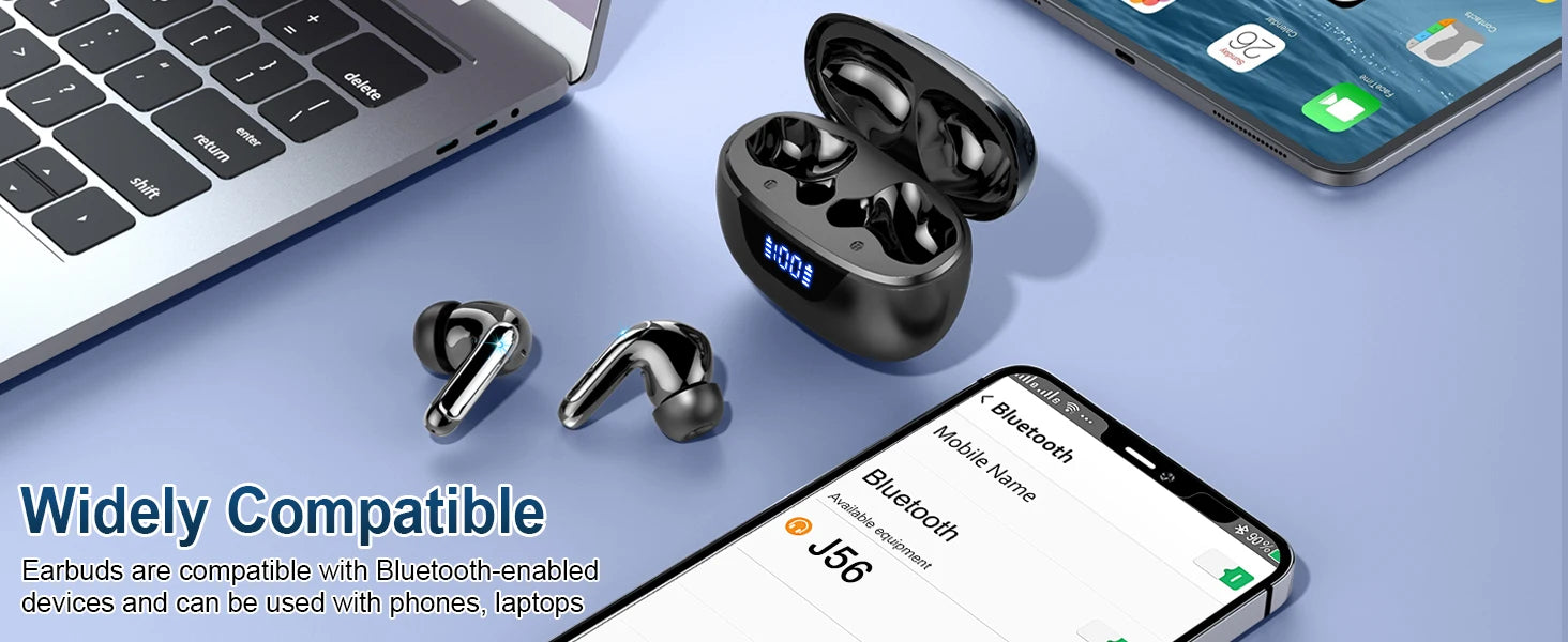 Wireless Earbuds Bluetooth 5.3 | 4 ENC Mic Noise Cancelling | 48H Battery Life
