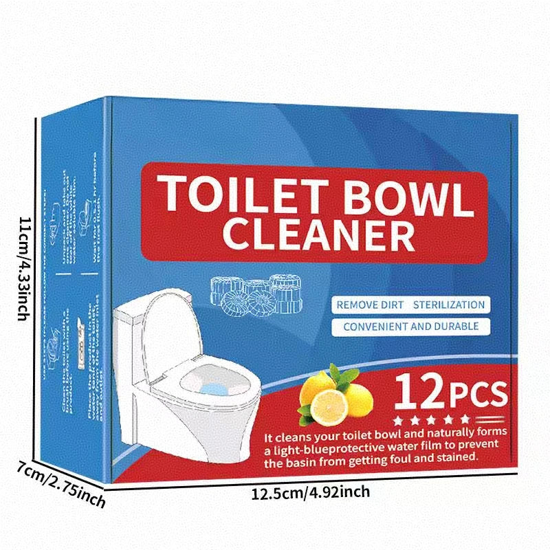 12 Pack Toilet Tank Tablets: Long-Acting Auto-Clean & Deodorizer | Concentrated Formula Fights Tough Stains, Fresh&Hygiene