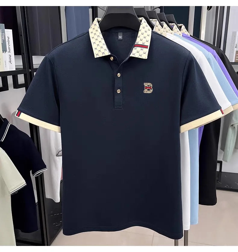 Polo Shirt Lujo Letra B Bordada | Manga Corta | Moda Verano para Hombre 👔