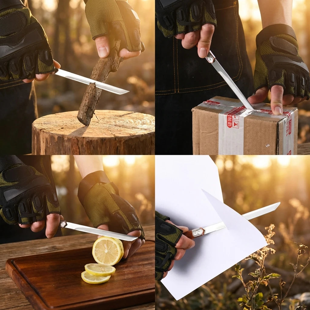 Outdoor stainless steel fruit knife high-end survival small straight knife portable camping knife multi-functional peeling knife