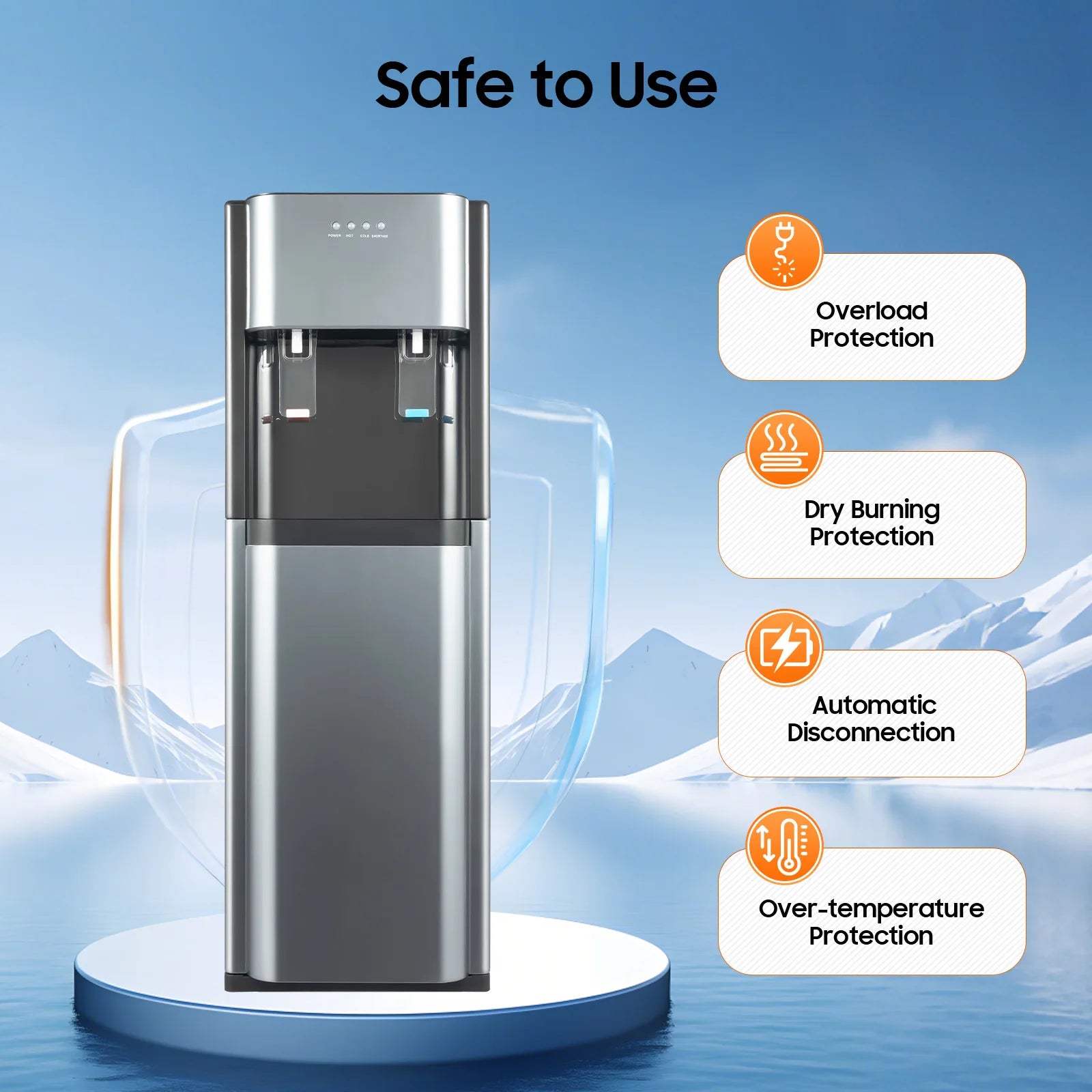 620W 110V Bottom Loading Water Dispenser Water-dispenser with Hot and cold Function for 20L Water Bucket