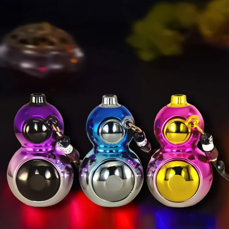New Rotating Gourd Windproof Direct Charge Lighter Inflatable Arm Play Portable Windproof High Beauty Lighter Smoking Gift