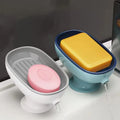 1Pcs Self Draining Bathroom Soap Holder - Super Suction Portable Soap Dish Valentine's Day Small Gift for Couple Bathroom
