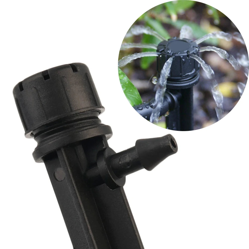 50Pcs Adjustable Spray Dripper 360 Degree Irrigation Dripper Sprinkler with Stake Plant Irrigation System Gardening Supplies