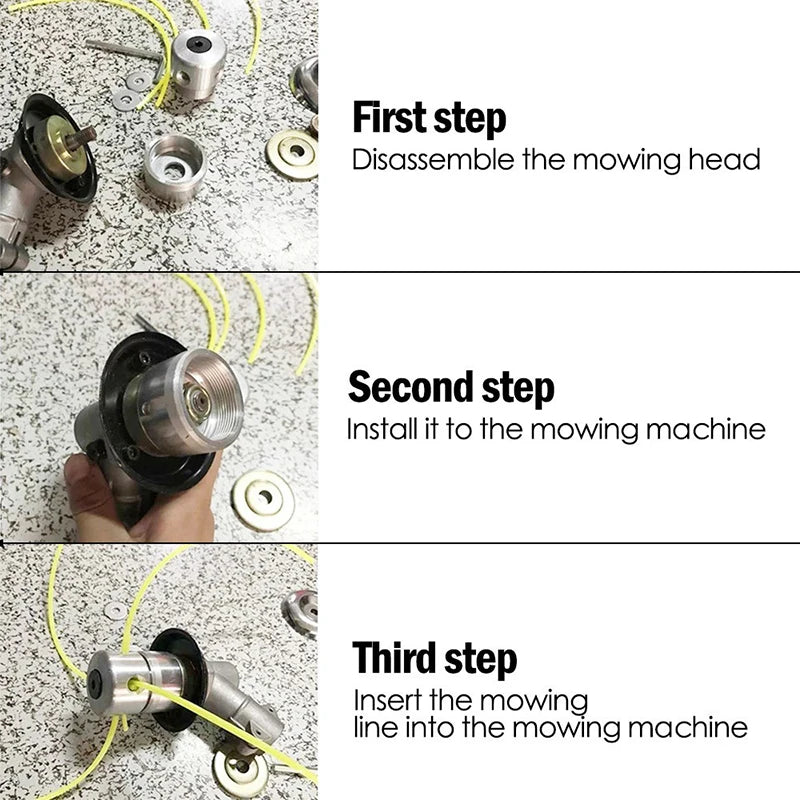 Aluminum Grass Trimmer Head With 4Lines Brush Cutter Head Lawn Mower Accessories Cutting Line Head for Strimmer Replacement Tool