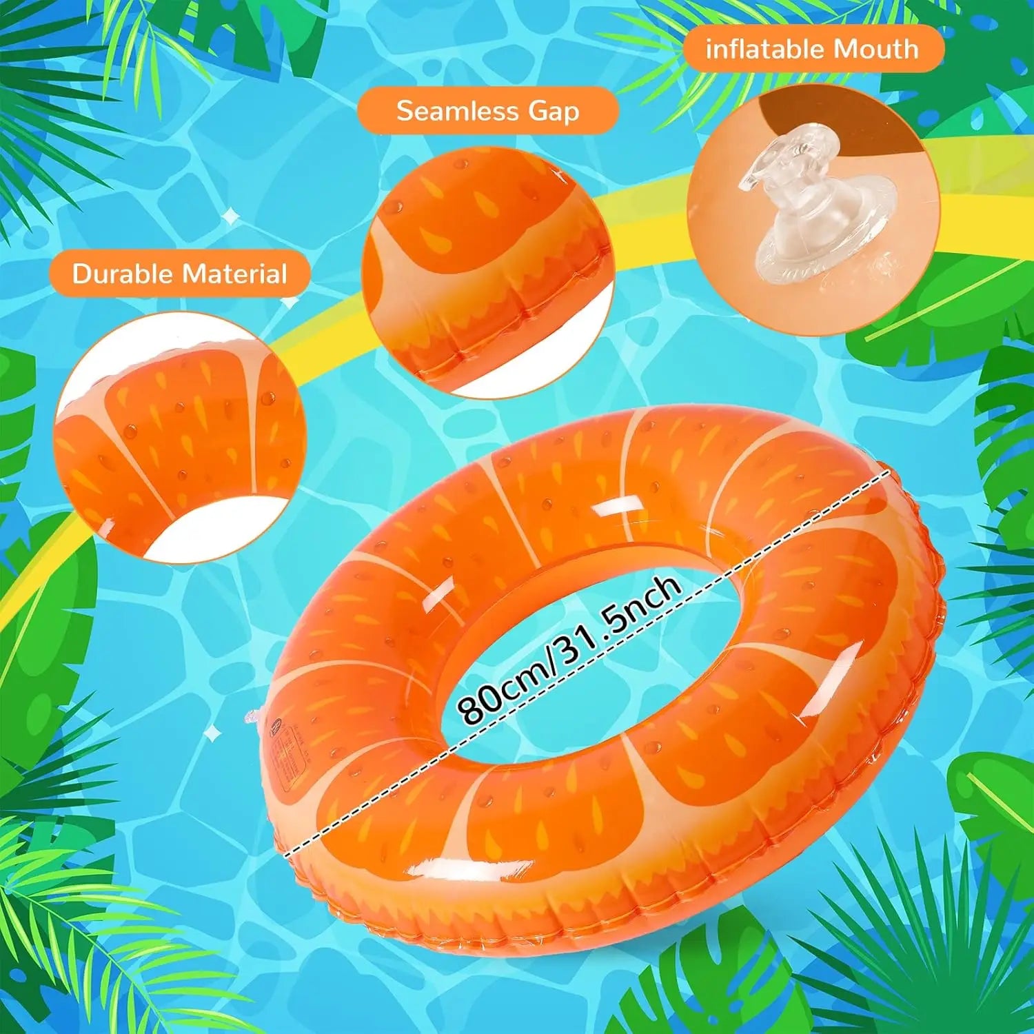 10 Pcs Inflatable Pool Floats Include 3 Swim Tubes Rings 6 Large Inflatable Pool Noodles and Pineapple Pool Raft Floats for Swim