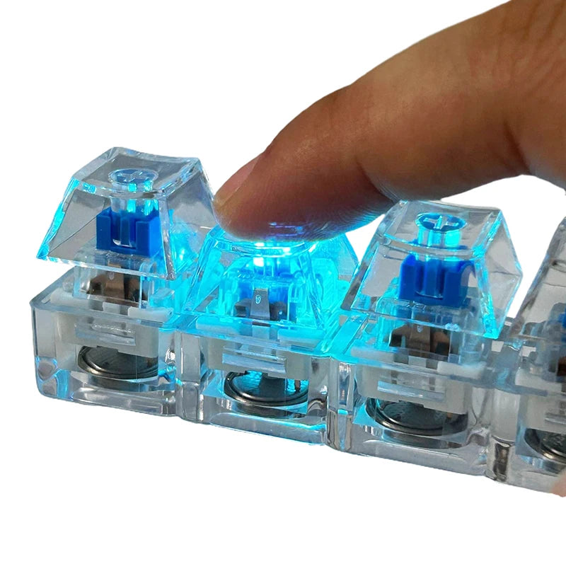4/9 Keys Mechanical Keyboard Axis Tester LED Keyboard Key Toy Stress Relief DIY Button Keycap Fidget Keychain Toys Gift