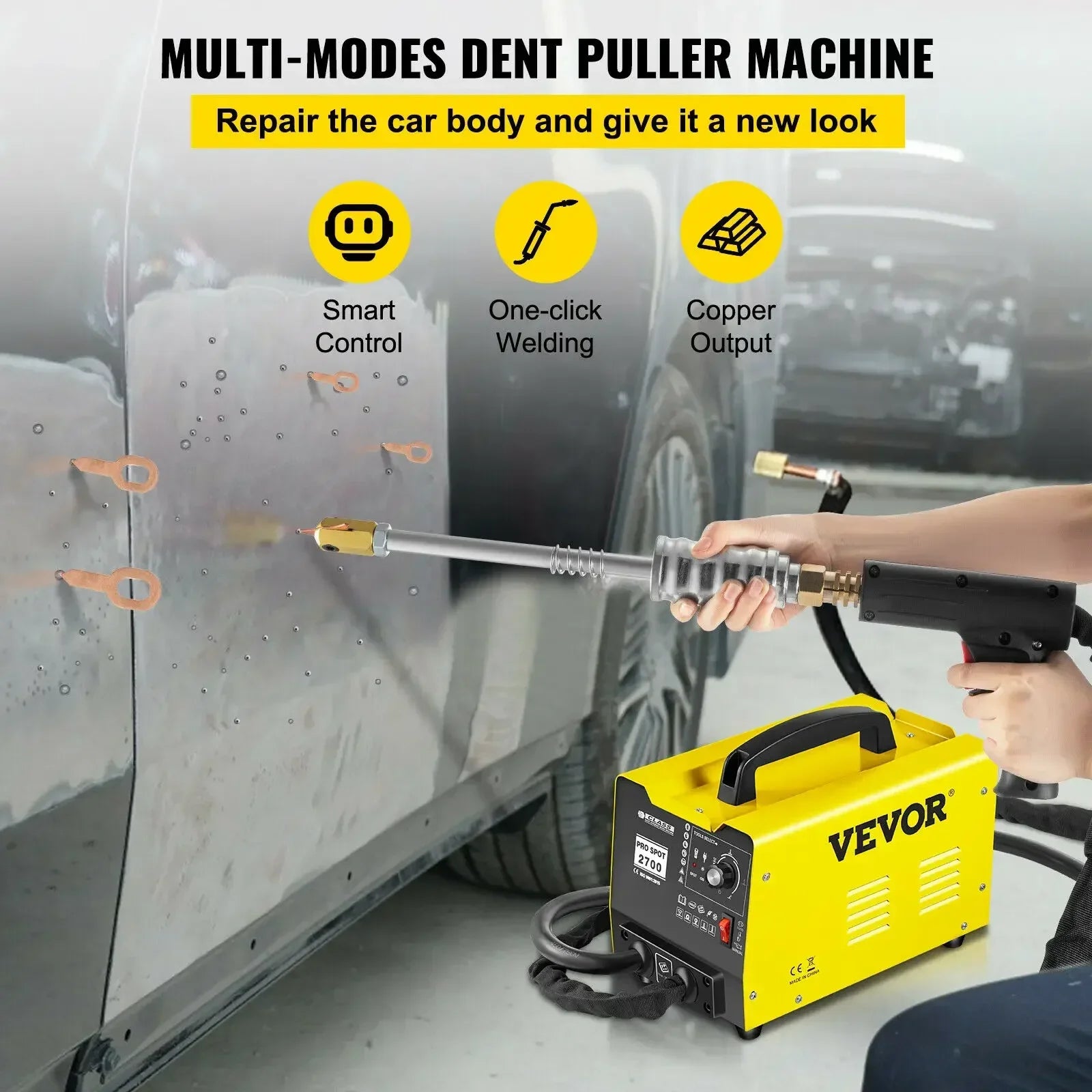 VEVOR Spot Welder Spotter 3500A Spot Welding Repair Machine GYSpot 2700 Dent Repair Machine Vehicle Panel Spot Puller