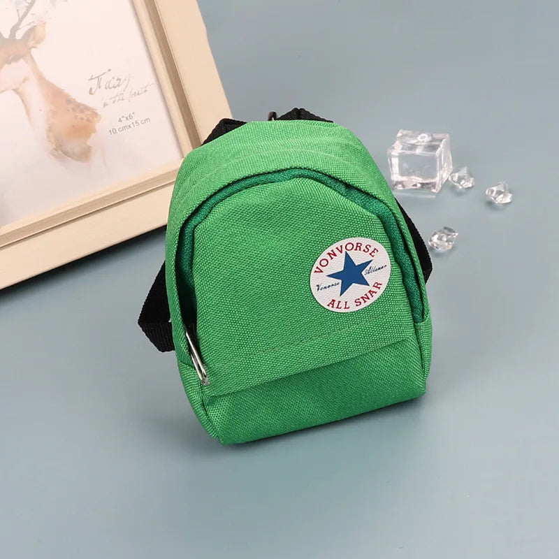 Creative Mini Backpack Design Coin Purse Men Women Portable Mountaineering Buckle Key Wallet Canvas Earphone Storage Bag