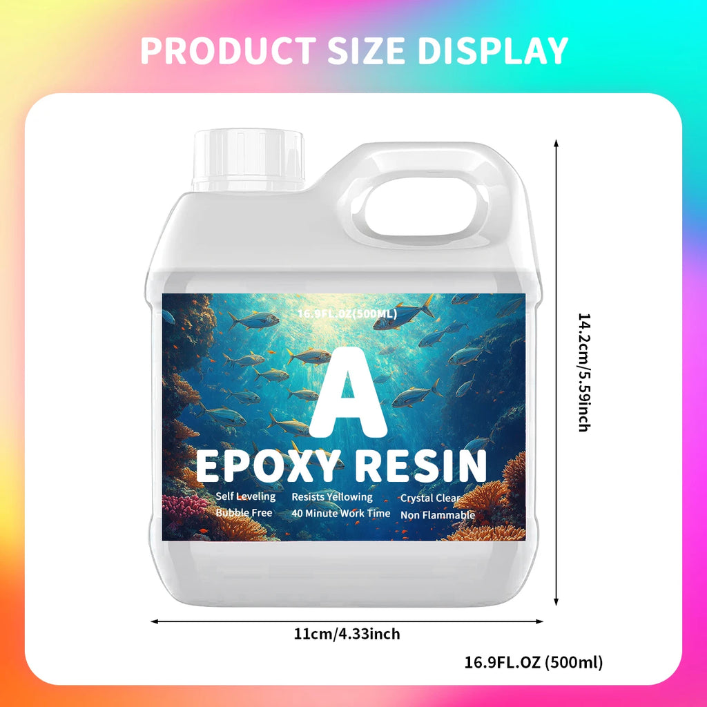 Resina Epoxi Transparente 500ML Curado Rápido | Sin Burbujas | Arte y Regalos DIY ✨