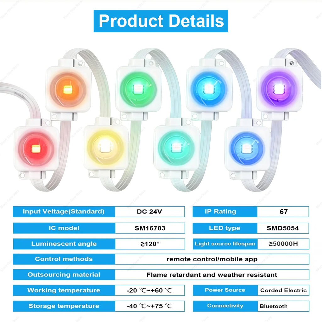 Luces Alero Exterior MIMIRGB 150FT | 90LEDs RGBIC | App Control | Sincronización Musical | Alexa | Fiestas y Navidad - Firu Total Sales