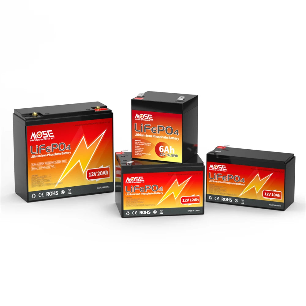 Batería LiFePO4 12V 6Ah-300Ah con BMS | Recargable | Solar y Ciclo Profundo 🔋