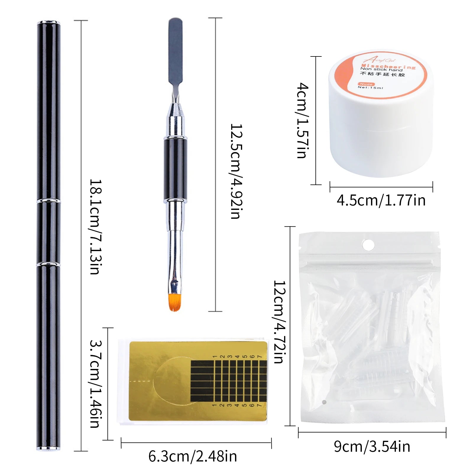 Set 7pcs Gel Extensión de Uñas UV 15ml | Escultura 3D | Moldeado Rápido 💅 - Firu Total Sales