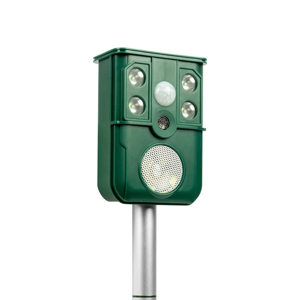 Smart Solar Ultrasonic Animal Repeller for Outdoor Use