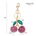 Fashion Red Cherry Keychain Pendant Summer Fruits Keyring for Women Men Bag Jewelry Accessory Gift