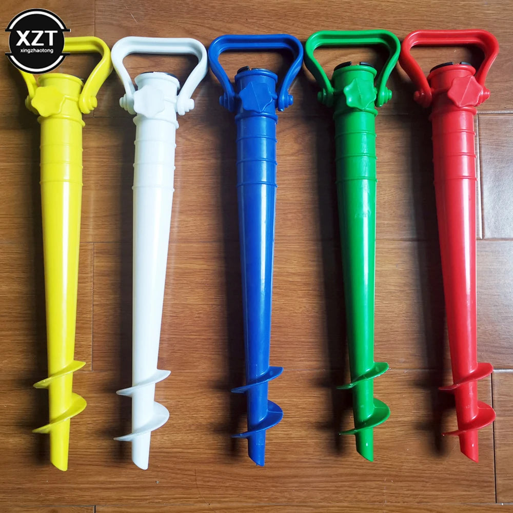 Outdoor Umbrella Base Adjustable Plastic Sun Beach Patio Umbrella Sand Stretch Stand Holder Anchor Stand Spike Auger Keep Tools
