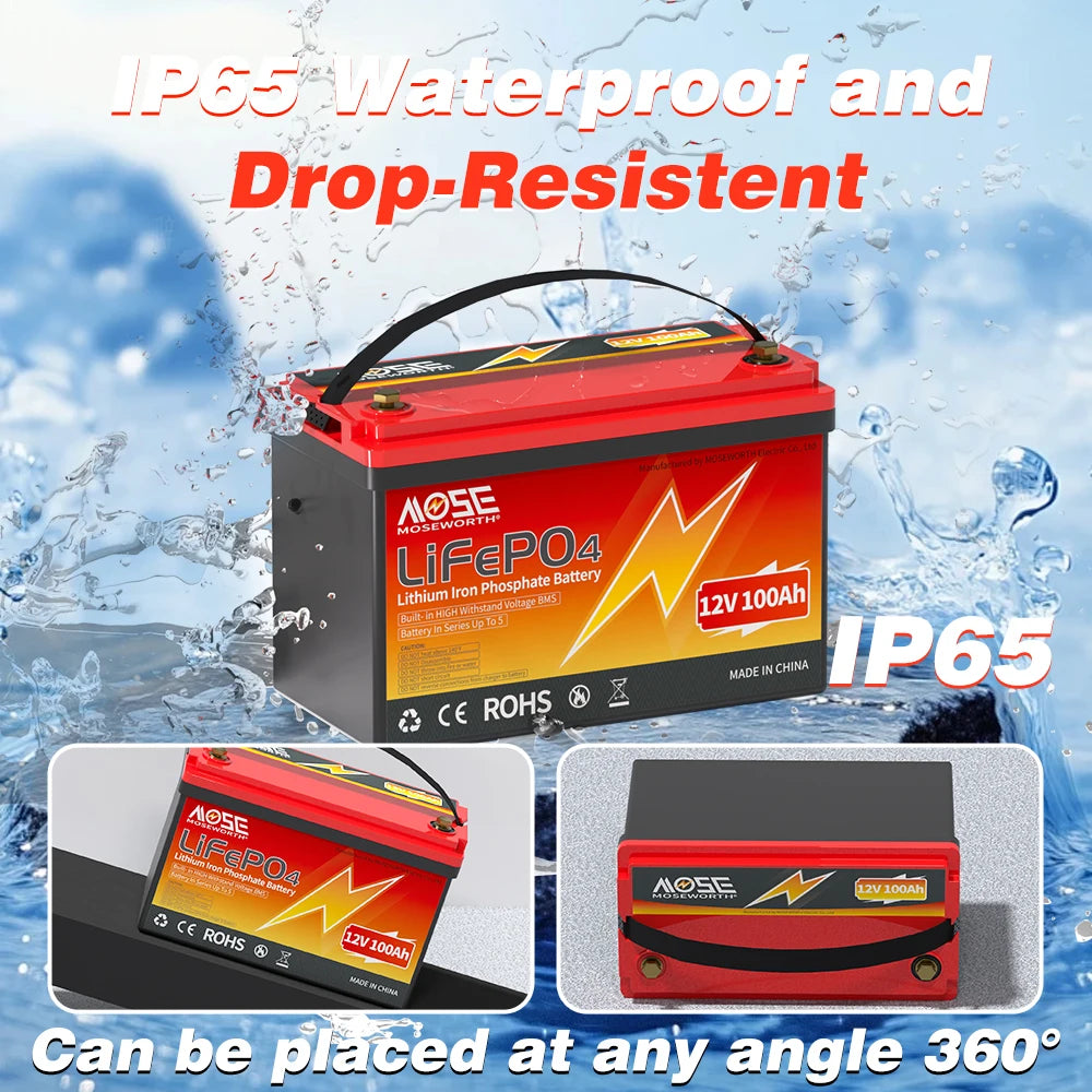 Batería LiFePO4 12V 6Ah-300Ah con BMS | Recargable | Solar y Ciclo Profundo 🔋