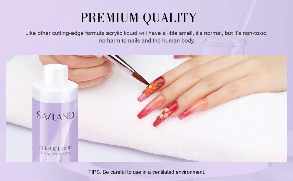 Saviland Monomer Acrylic Nail Liquid 180/500ml Large Capacity Professional Acrylic Nail Liquid For DIY Crystal Liquid Nail Art