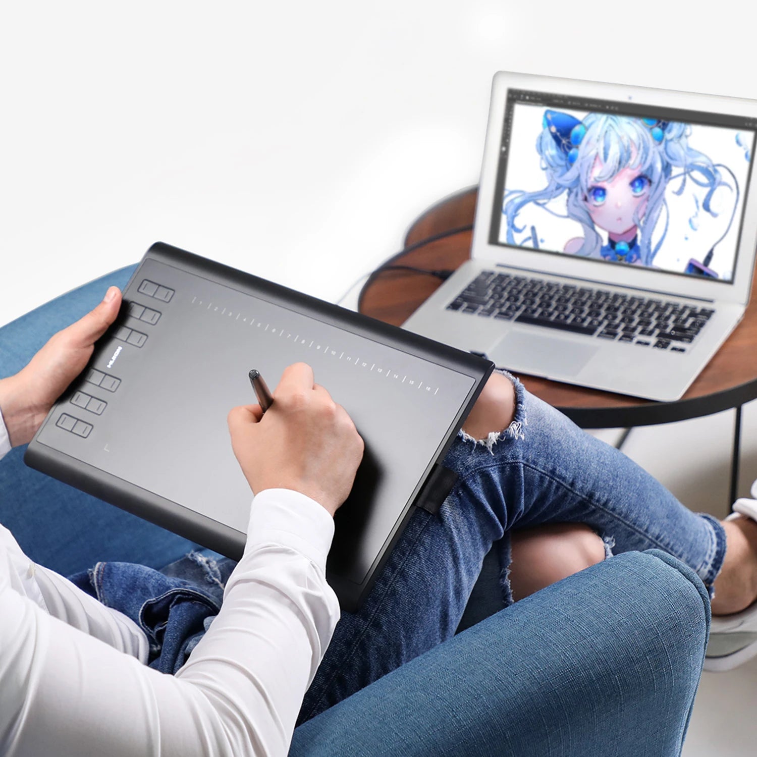 Tableta Gráfica HUION Inspiroy H1060P | 8192 Niveles Presión | Lápiz Sin Batería | 12 Teclas Personalizadas - Firu Total Sales
