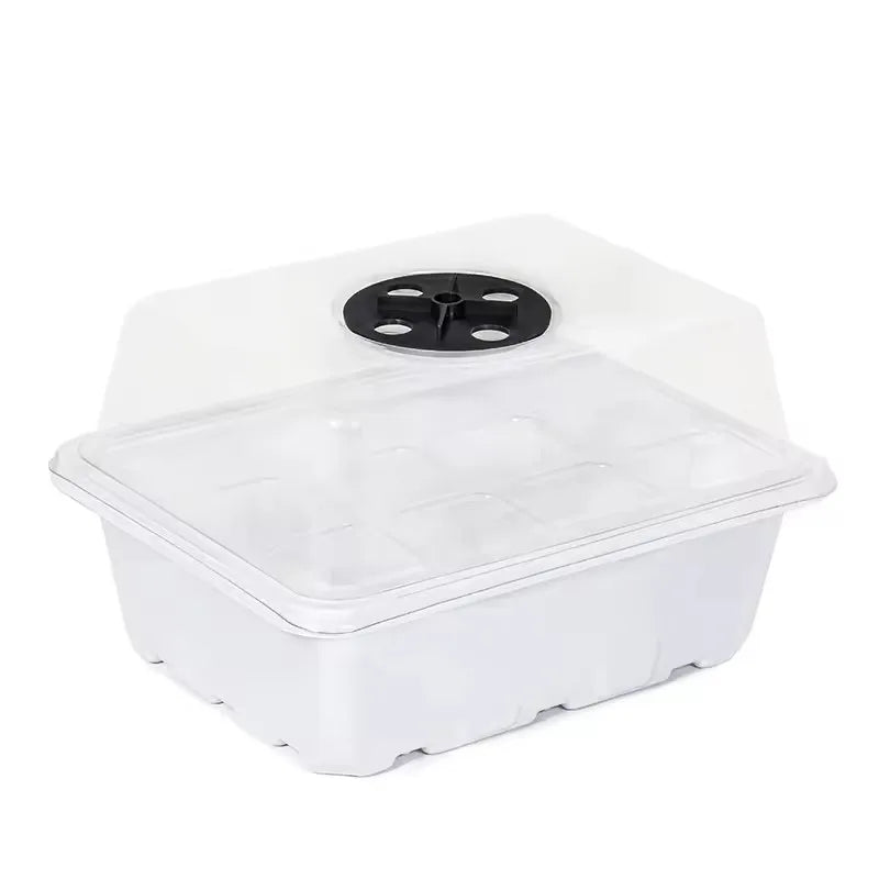 Seed Starter Kits Seedling Starter Trays (12 Cells per Tray) Humidity Adjustable Plant Germination Kits Garden Seed Starting Tra