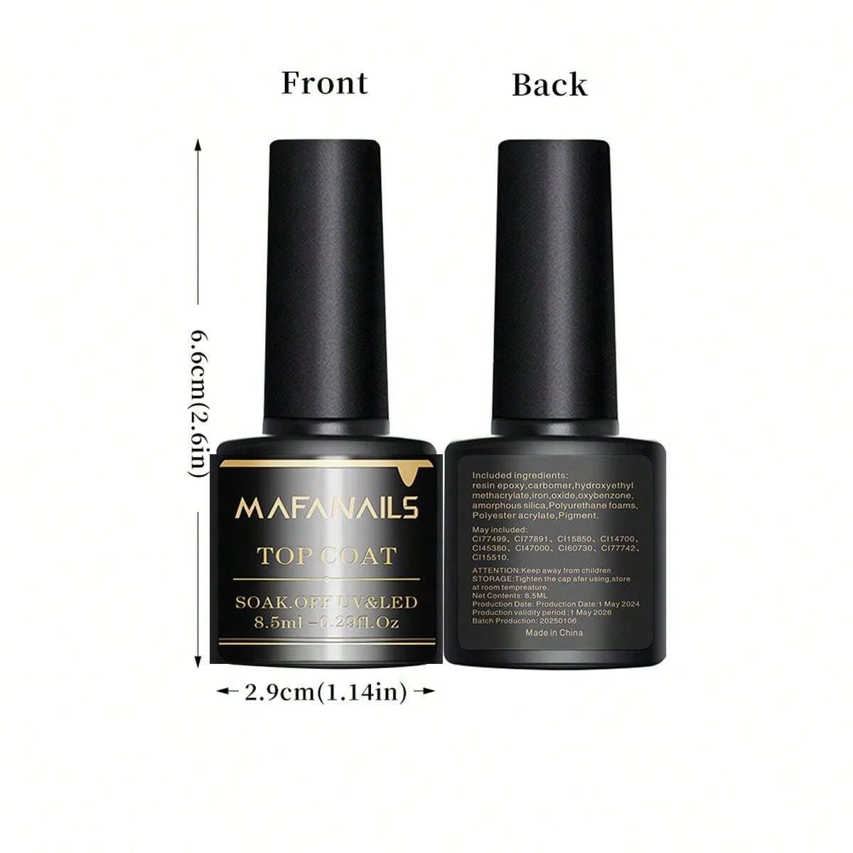 Set Base y Top Coat Gel 8.5ml 2pcs | Larga Duración | Soak Off LED | Acabado Perfecto - Firu Total Sales